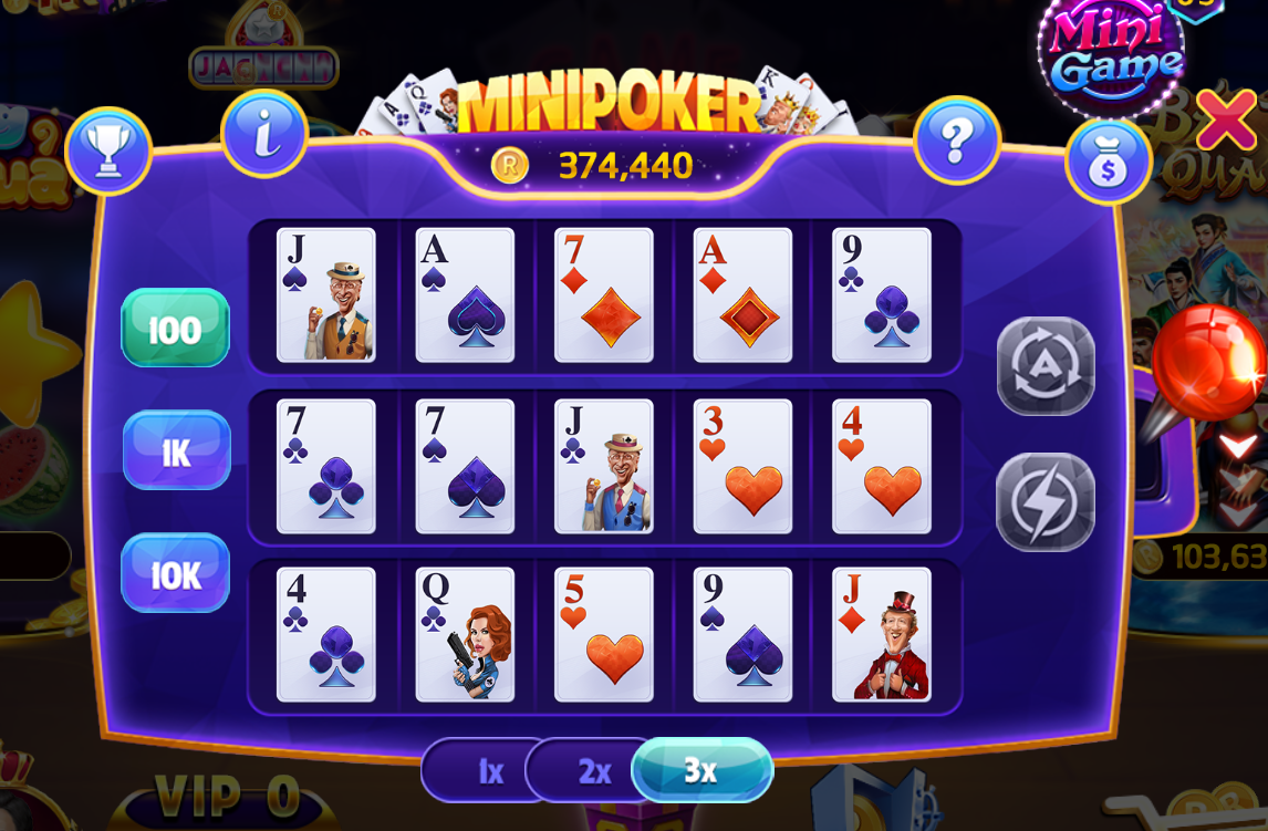 Game bài mini Poker tại Rikvip