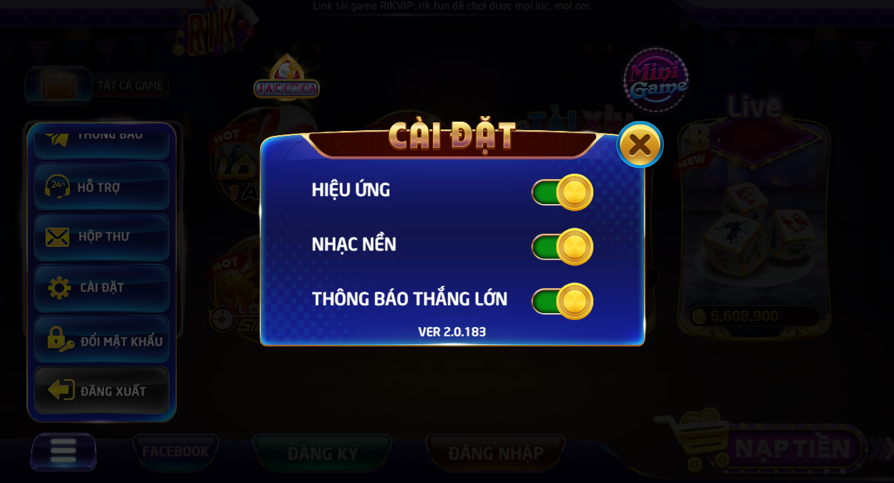 Hướng dẫn nạp tiền trên rikvip play