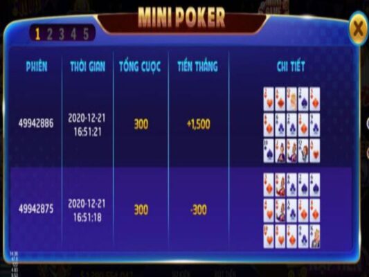 Giới thiệu chung về game bài mini poker